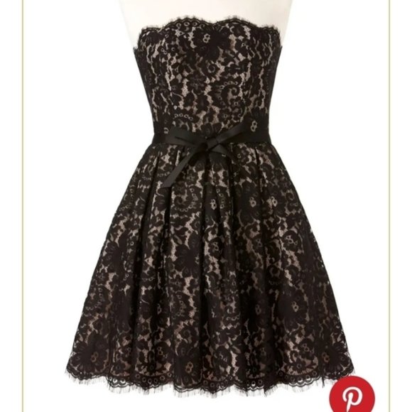 Robert Rodriguez Black Lace Strapless Dress 6 - Picture 7 of 11